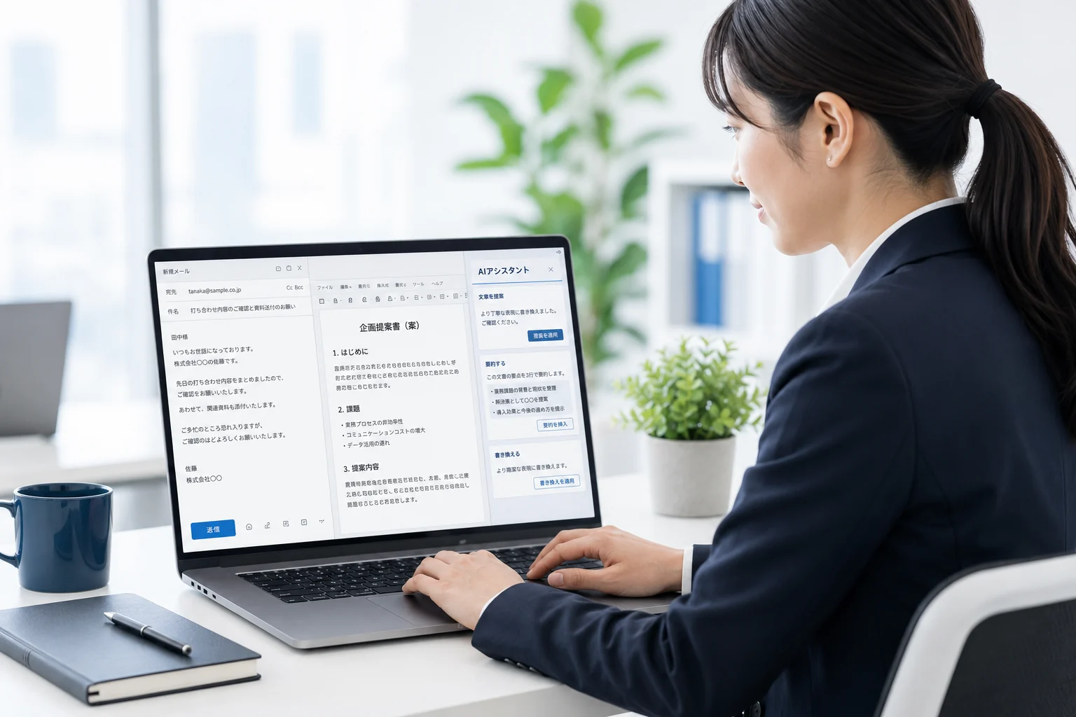 AIを使ったメール・文書作成の業務イメージ